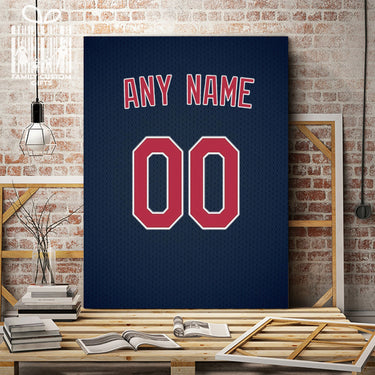 Cleveland Jersey Custom Canvas Print Wall Art for Boy Girl Men Women Baseball Personalized Canvas Art